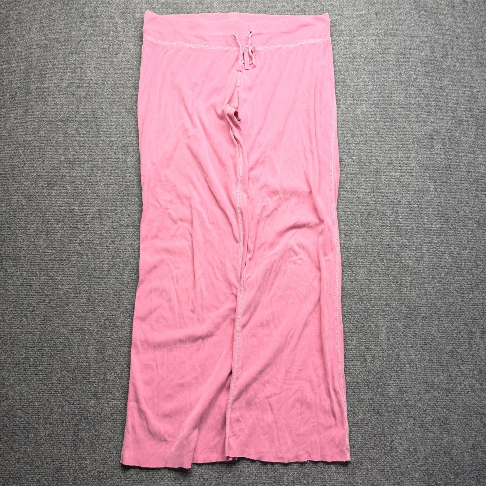 J.Crew Womens Pink Cotton Wide Leg Lounge Pants Drawstring Size M Flare